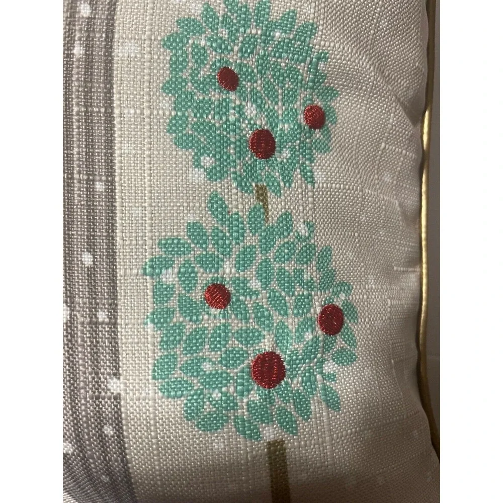 Let It Snow Christmas Holiday Embroidered Decorative Square Throw Pillow 18